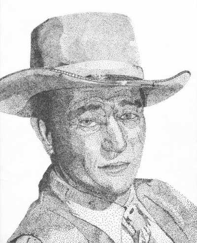 stippling-john-wayne